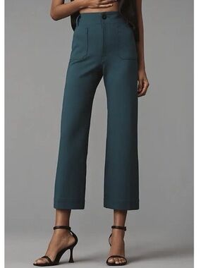 Anthropologie Maeve Colette Crop Wide Leg PONTE Pants Womens